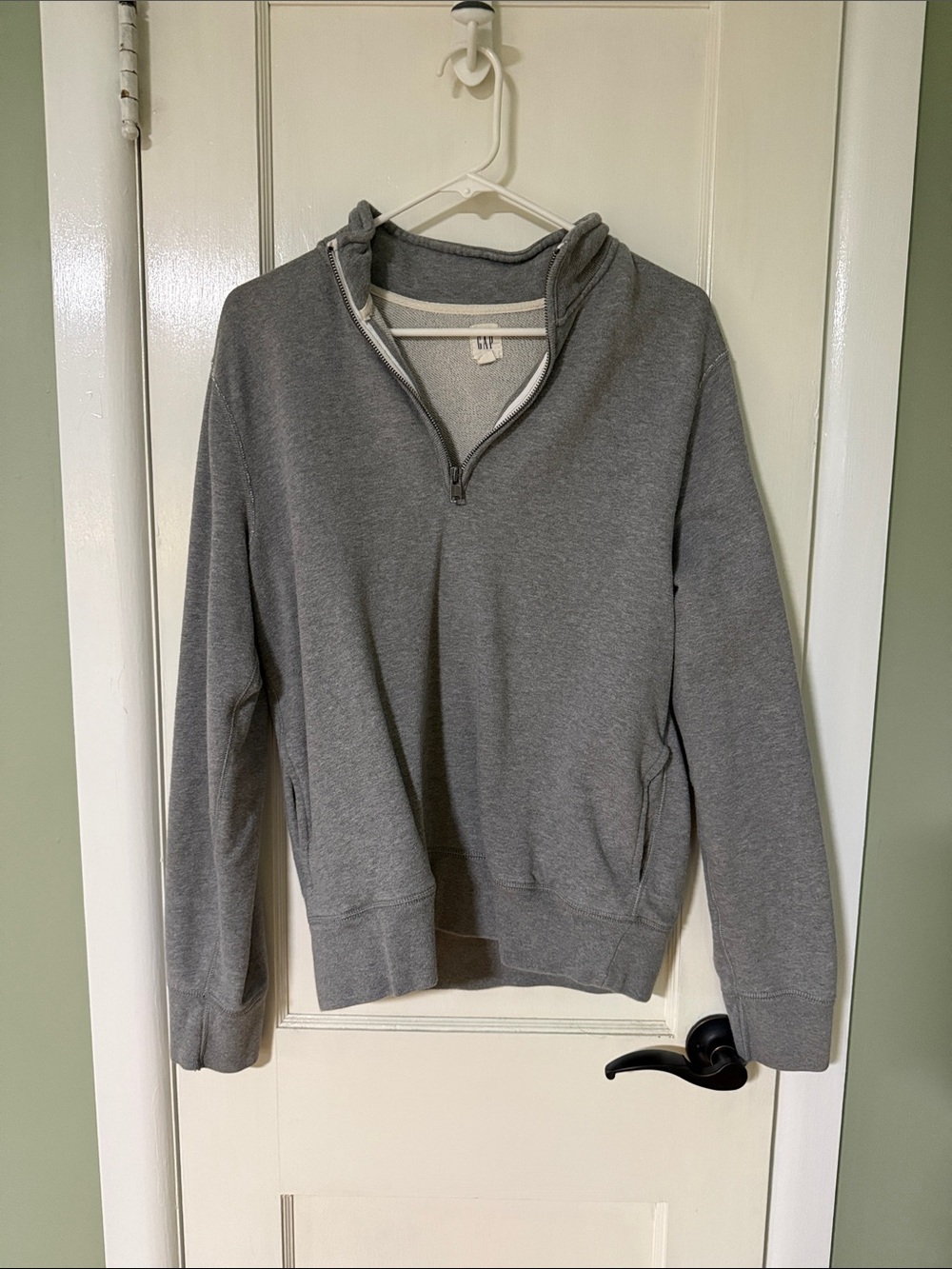 GAP Men's Heather Gray Half-Zip Hoodie Sweater
